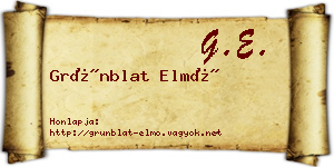 Grünblat Elmó névjegykártya